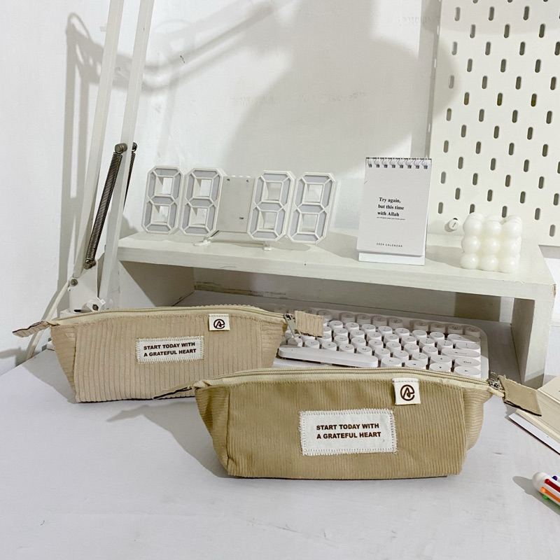 

[aisyjournal] pencil case minimalis, pouch aesthetic korean style, wadah tempat pesil pena lucu for study