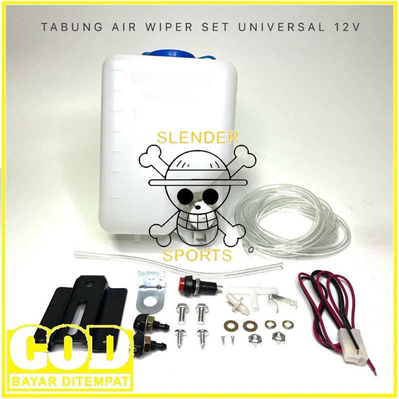 TABUNG AIR WIPER KOMPLIT UNIVERSAL 12V - WINDSHIELD WASHER TABUNG AIR WIPER 12 VOLT UNIVERSAL