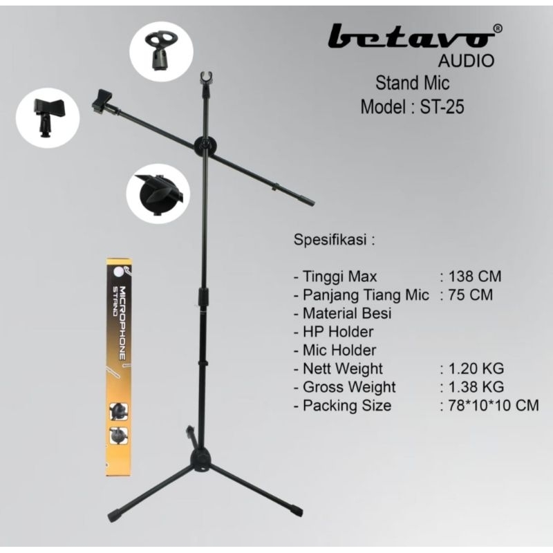 Stand mic panjang Betavo ST-25  original