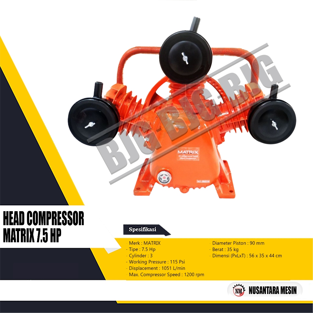 KEPALA KOMPRESOR / HEAD COMPRESSOR MATRIX 7.5 HP 3 CYLINDER