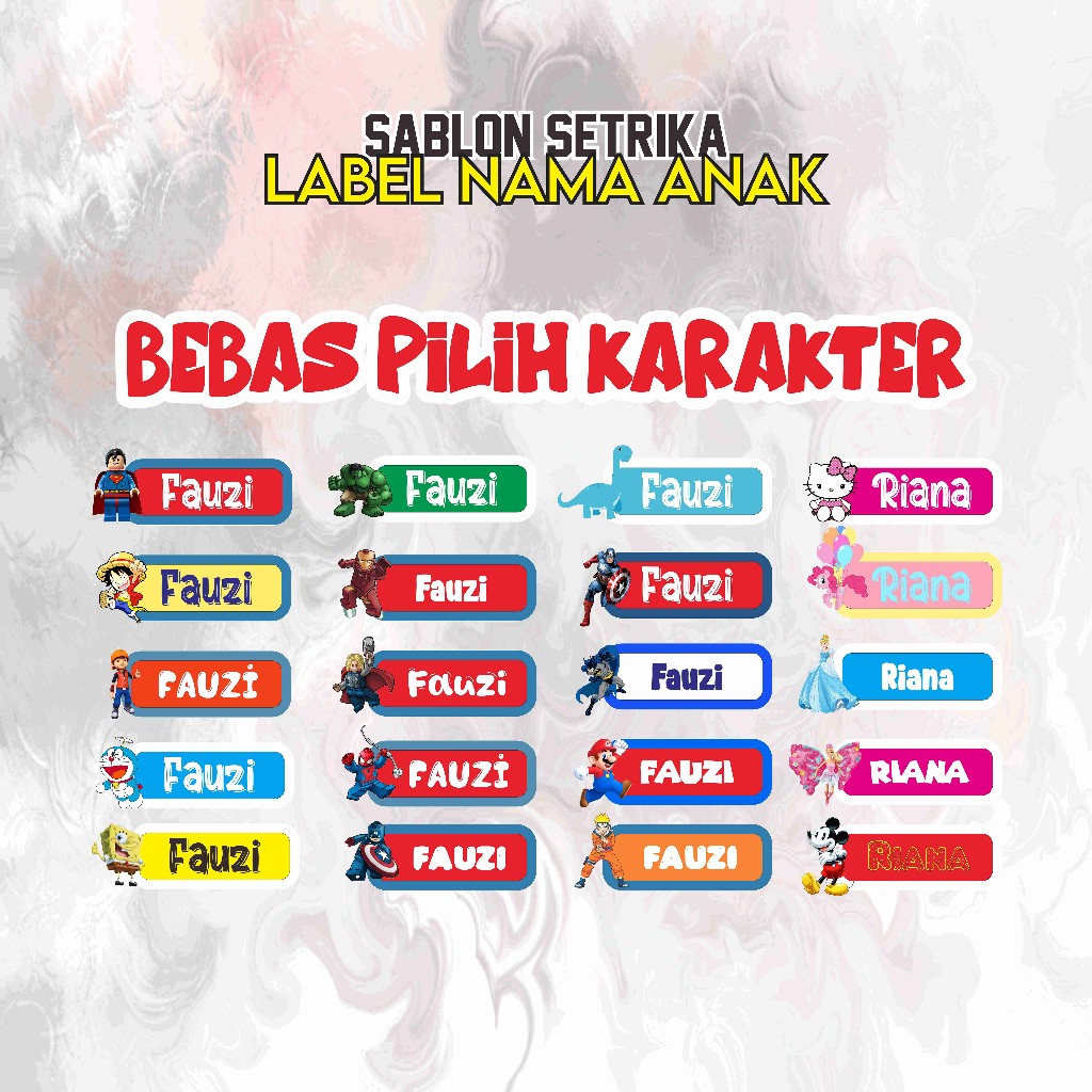 

RZT002 - STICKER NAMA ANAK MURAH / KAOS SABLON SETRIKA / CUSTOM NAMA ANAK LUCU SABLON DTF (CUKUP DI SETRIKA)