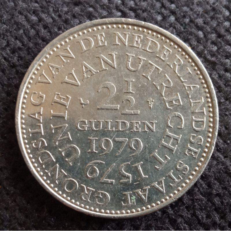 Koin Kuno Belanda 2,5 Gulden Commemorative 1979 unin of utrecth