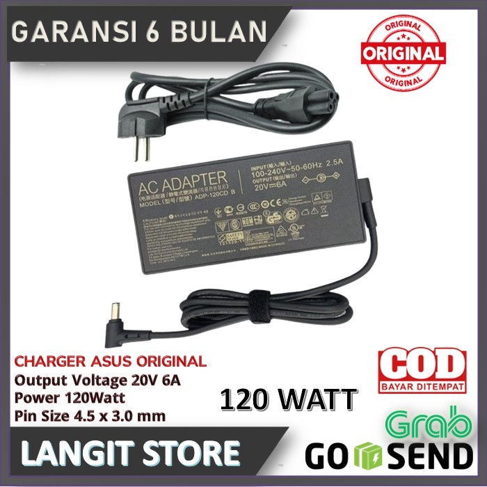 Adaptor Charger Laptop ASUS Vivobook Pro 14X 16X 15 OLED 120W Kotak