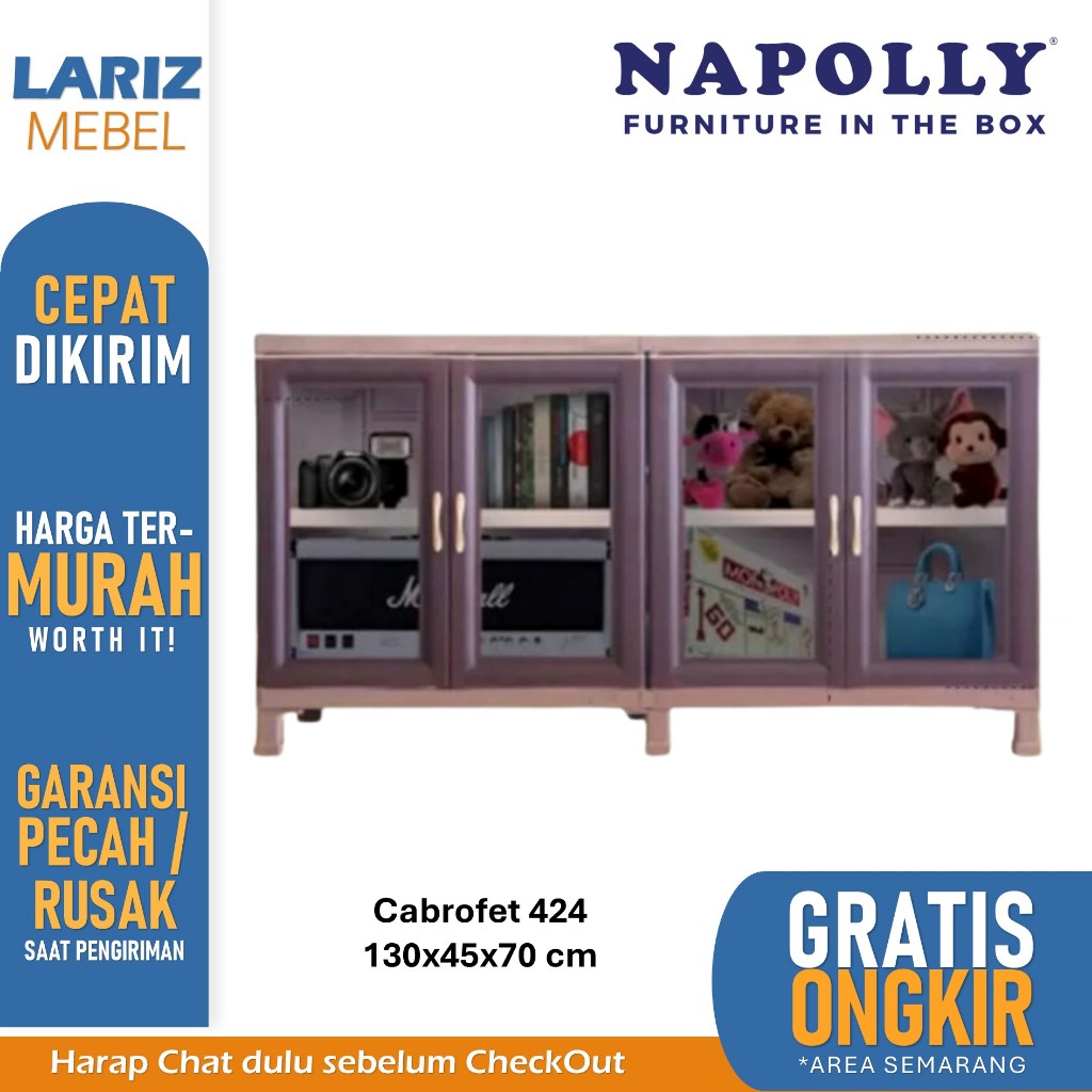 Promo lemari plastik cabinet rak tv cabrofet 424 puma lemari Napolly toko lariz mebel Semarang