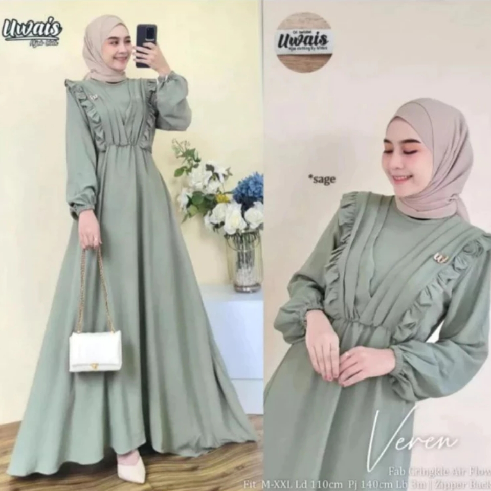 Verren Dress Gamis Crincle Premium Farina Dress