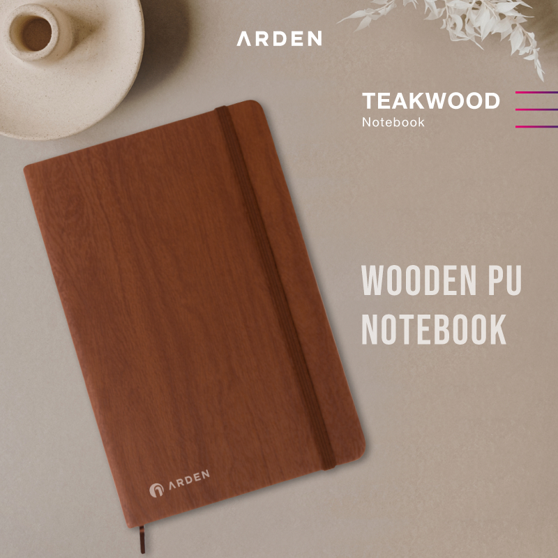 

ARDEN Notebook Teakwood - Agenda Notebook Wooden Cover Premium