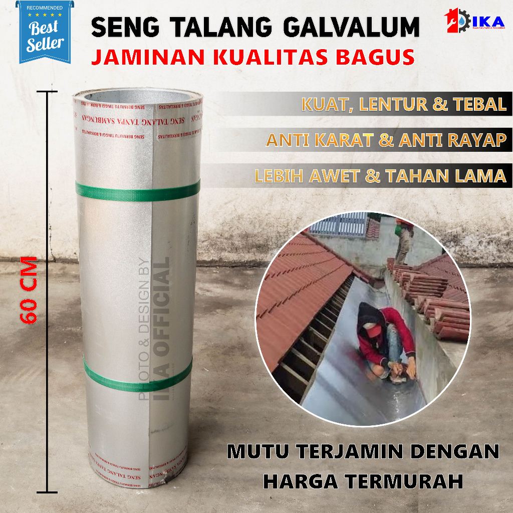 Seng Talang Galvalum / Seng Plat Galvalum Anti Karat / TALANG GALVALUM ROLL UKURAN 60CM / Seng Talan