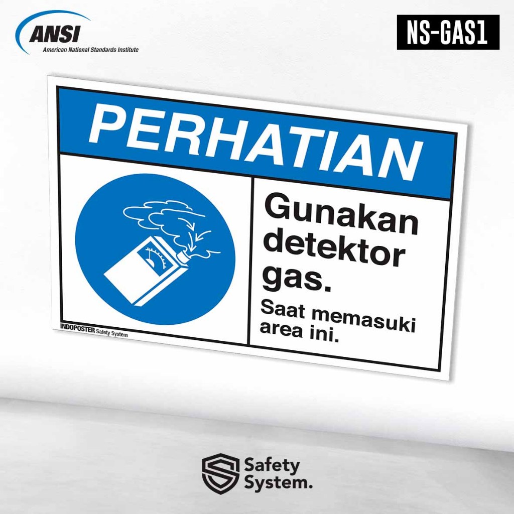 

Stiker Safety Sign Rambu K3 ANSI Gunakan Gas Detektor Saat Memasuki Ruangan Ini