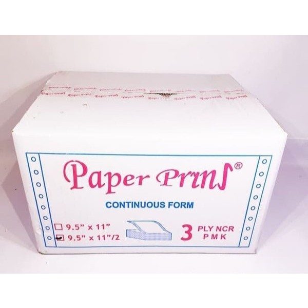 

PAPER PRYNS 9 1/2" X 11'' 3 PLY BAGI 2 CONTINOUS FORM KOMPUTER ( DUS )