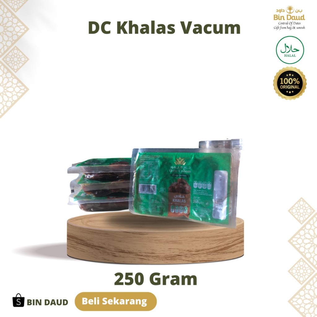 

KURMA KHALAS DATE CROWN 250 GRAM | KEMASAN VAKUM | KURMA KHALAS