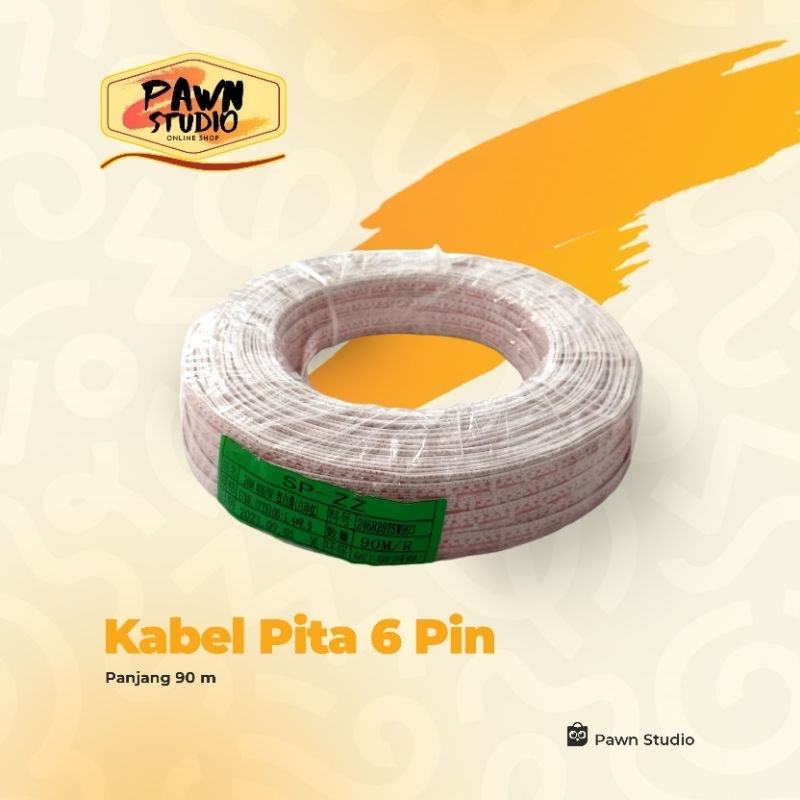 KABEL PITA 6P 6 PIN / KABEL Pita 6 PIN Merah dan Putih / Cable Pita