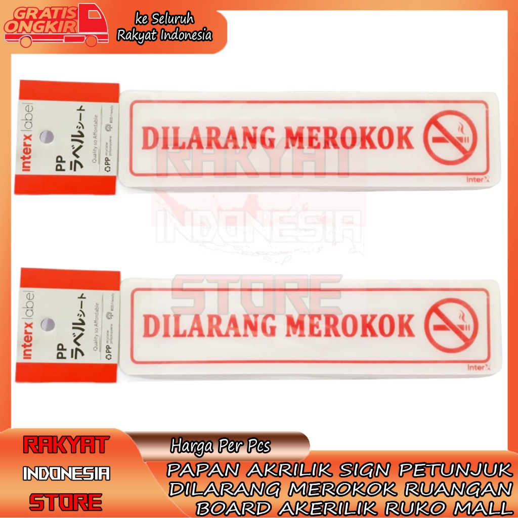 

Papan Akrilik Stiker Petunjuk Dilarang Merokok Penanda Larangan Pintu Tulisan Ruangan Label Acrilyc Double Tape Sign Board Gantung No Smoking Intern X Buka Tutup Pull Kuat Tempel Kaca Lengket Warna Putih Susu Rumah Kantor Toko ADL Restoran Gedung Publik