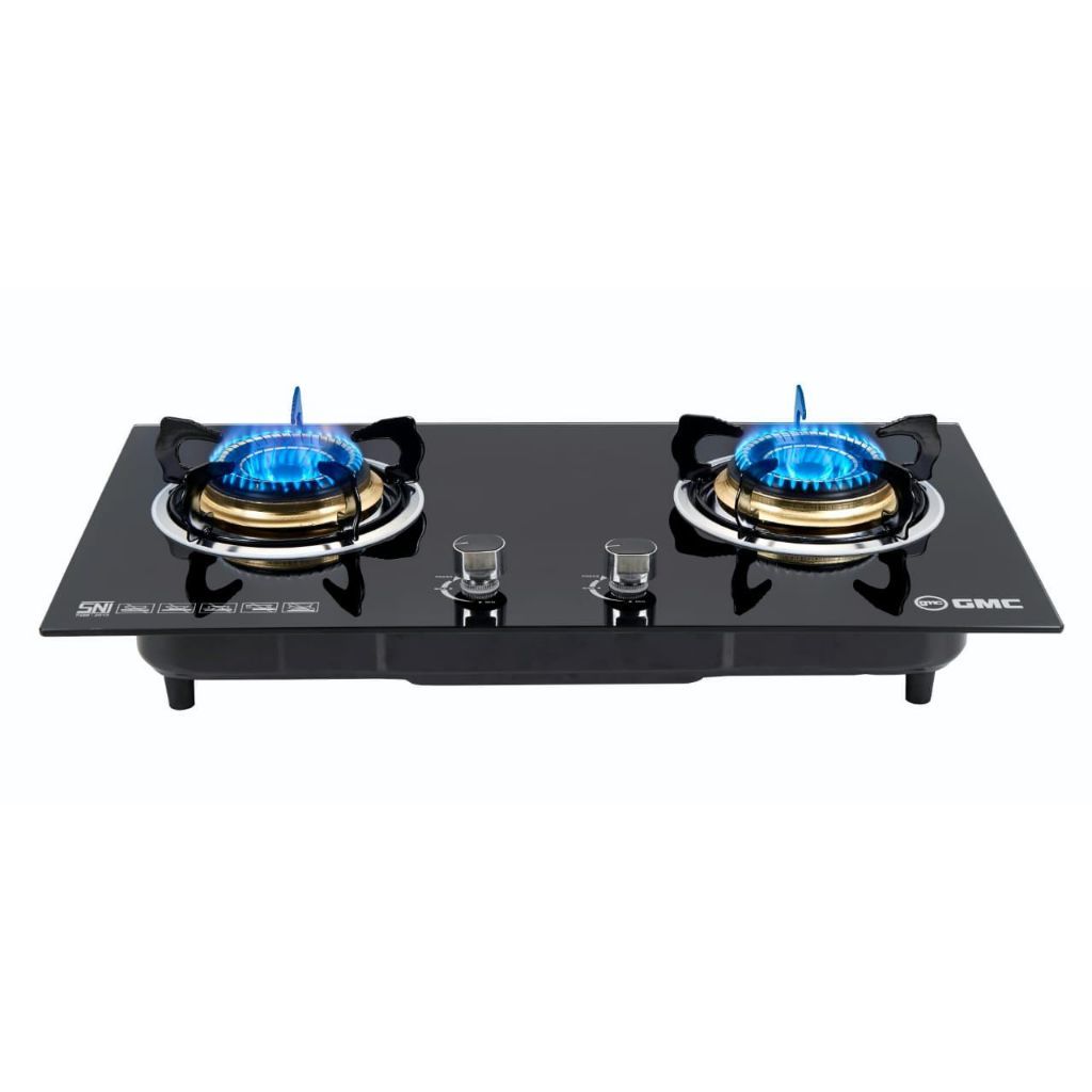 Kompor Gas 2 Tungku Kaca Tanam GMC 626 Tempered Glass/Kompor Gas Kaca 2 Tungku GMC 626 Tanam/Meja