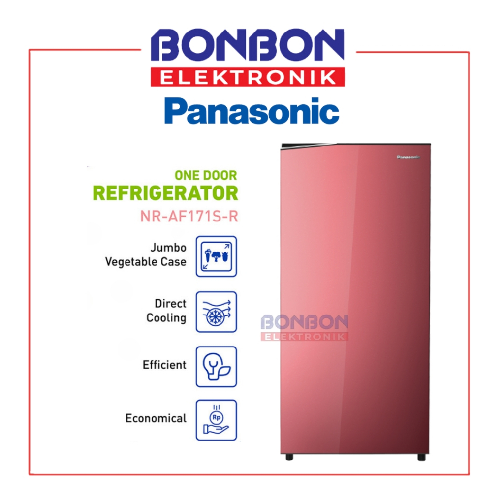 Panasonic Kulkas 1 Pintu 155 L NR-AF171S R / NR AF171S R / NR AF171S Red 155 Liter