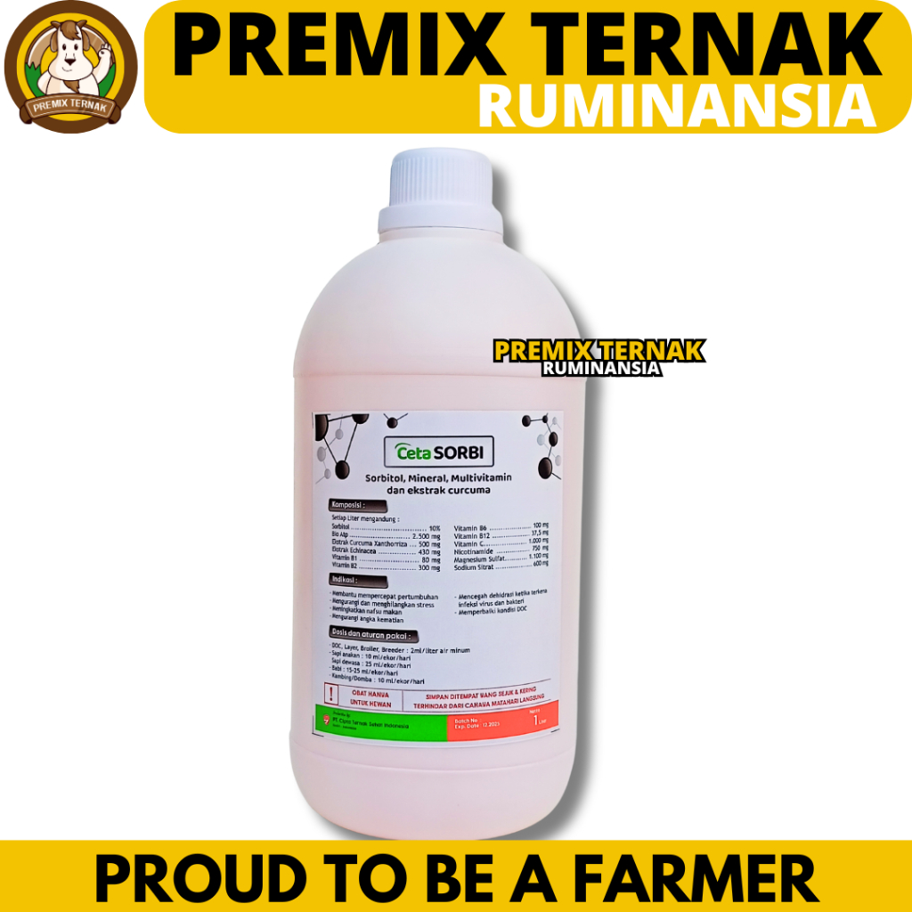 CETA SORBI 1 LITER - ATP Oral - Vitamin Penambah Nafsu Makan & Daya Tahan Tubuh Ternak Sapi Kambing 