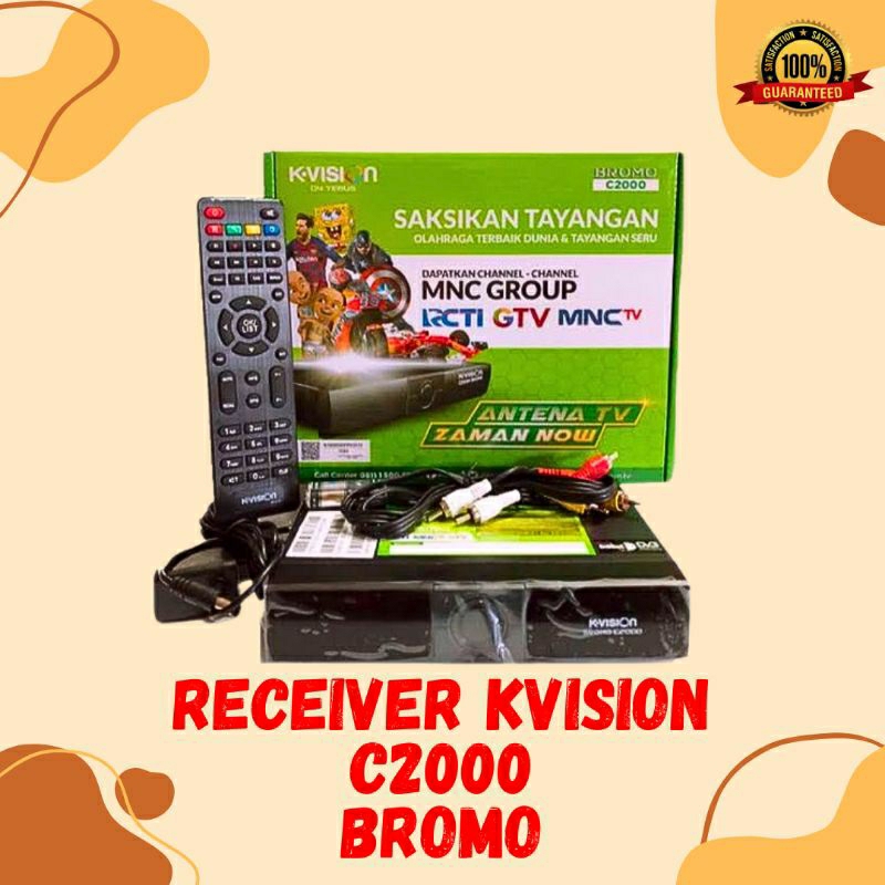 Receiver Parabola KVision C2000 Bromo C Band/Ku Band [Gratis 1 Tahun Paket Voucher Nonton Channel Lo