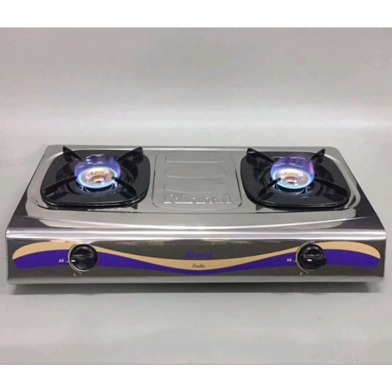 Kompor Gas 2 Tungku Rinnai RI-522C Stainless / RI-522E Hitam