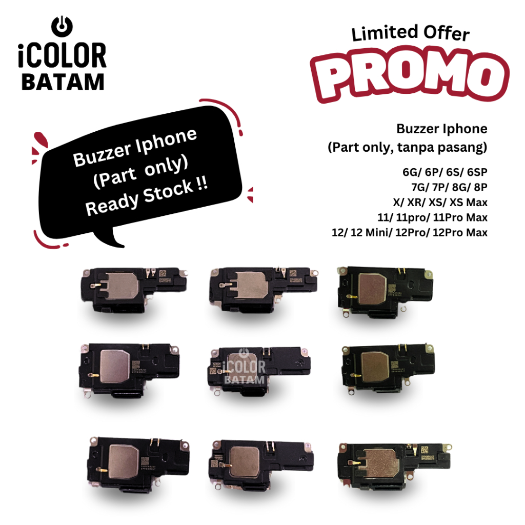 Buzzer Iphone 6G/ 7G/ 7P/ 8G/ X/ XS/ 11/ 11pro/ 11Pro Max/ 12Pro/ 12Pro Max Original - Icolor Batam