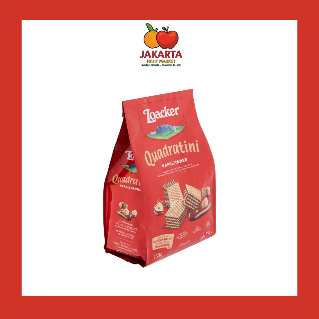 

LOACKER QUADRATINI NAPOLITANER 250 GR / WAFER DENGAN KRIM KACANG HAZEL