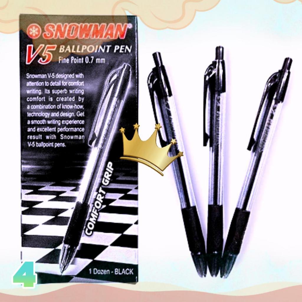 

Bulpen Pulpen Pena Snowman V.5 Hitam - Ecer