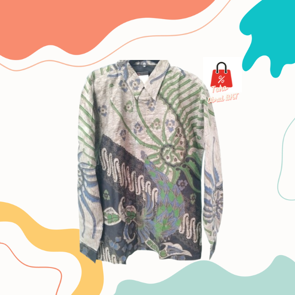 Baju Kemeja Batik Pria Lengan Panjang Kerah Shanghai