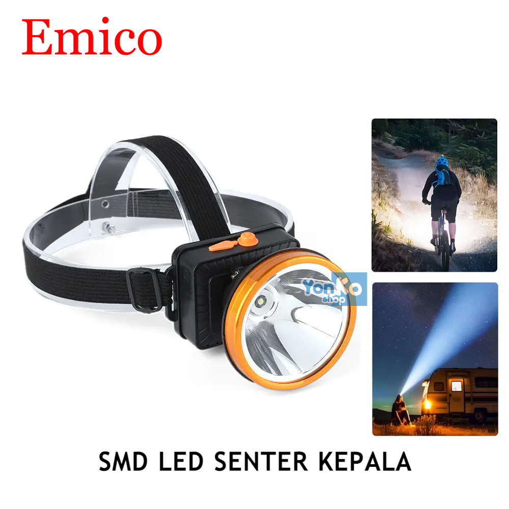 Emico Senter Kepala SMD LED 20W & 35W Rechargeable Outdoor Waterproof Anti Air Hujan LED Headlamp Su