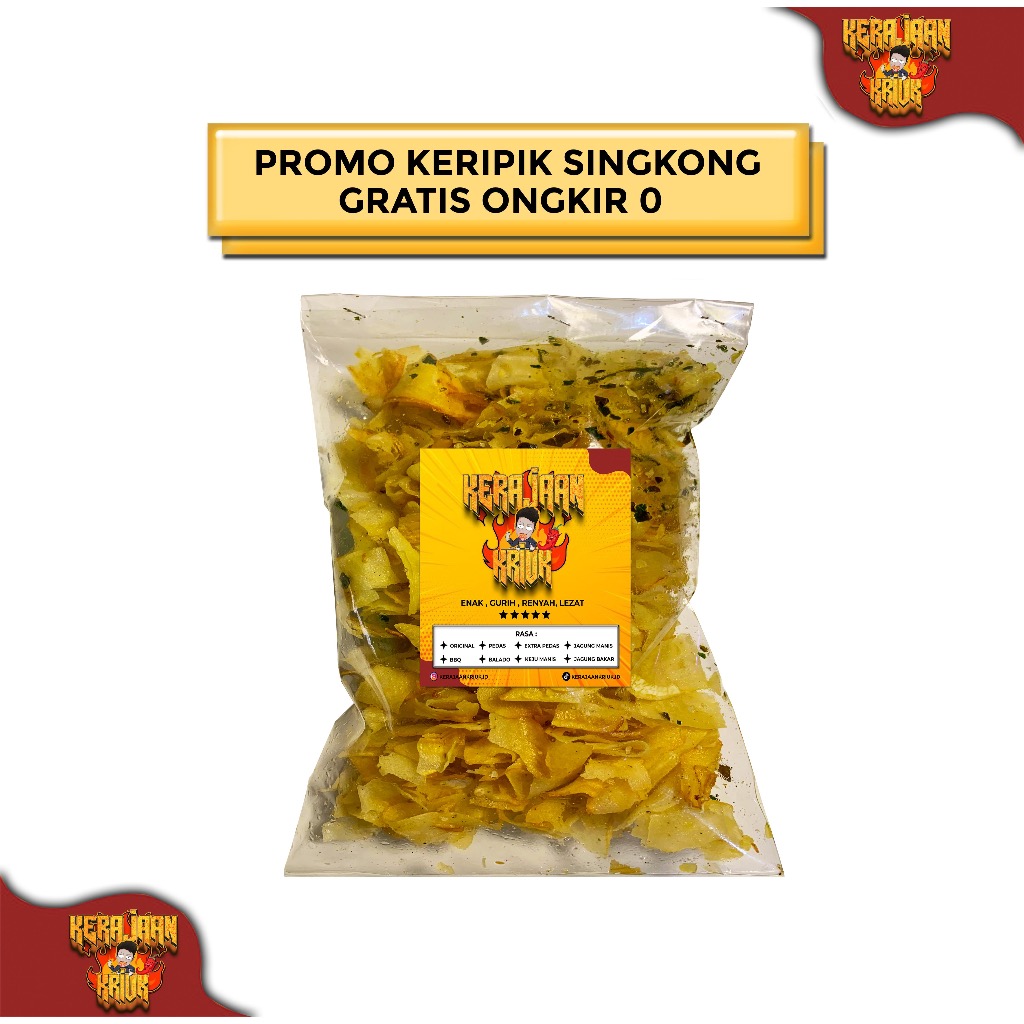 

Kripik Singkong Pedas Gurih Daun Jeruk Cemilan Kriwil 250 gram Keripik Food