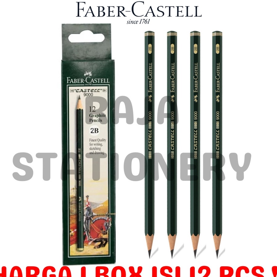 

TERLARISSS FABER CASTELL 2B WOODEN PENCIL PENSIL 2B FABER CASTELL 9 KAYU UJIAN KOMPUTER ORI LUSIN 12PCS