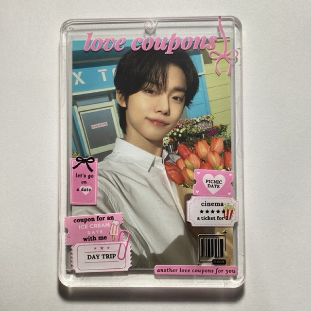 photocard txt yeonjun mpc flower shop birthday necklace