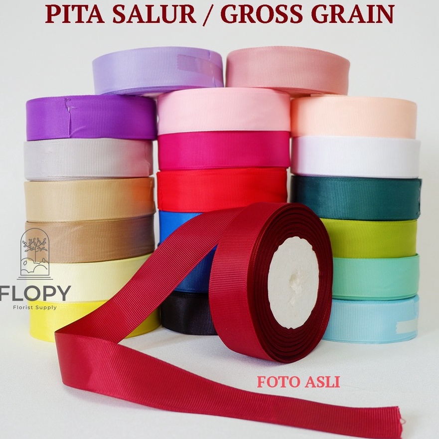 

PRODUK TERBARU Pita salur gross grain warna pastel 1 inch 25 cm