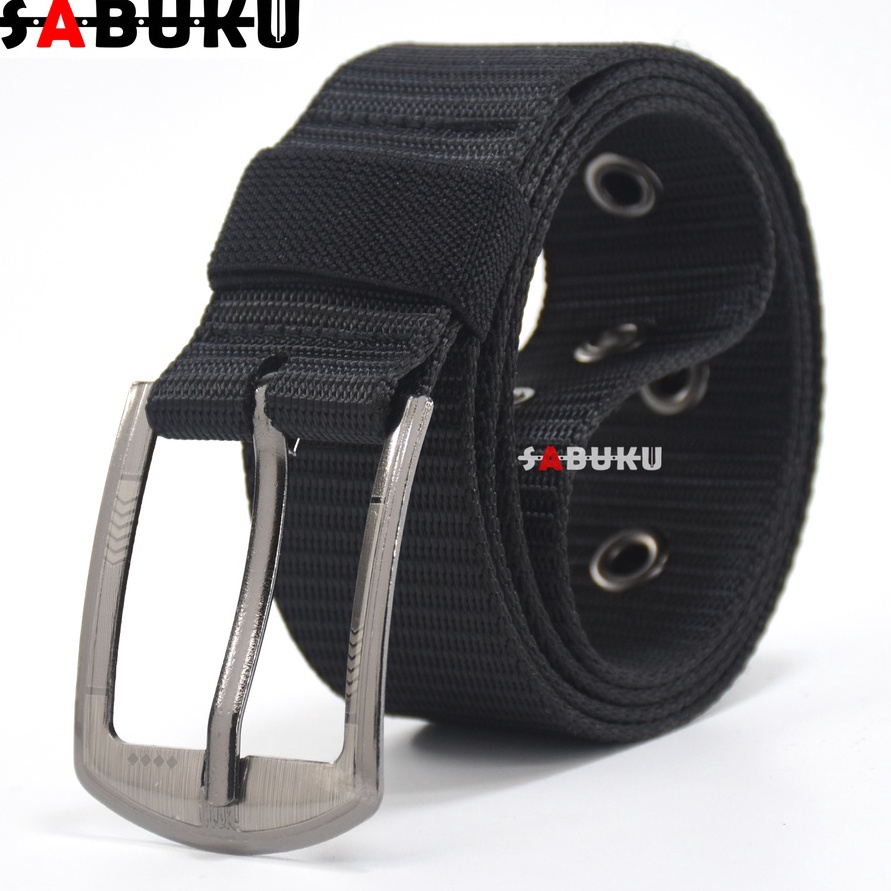 MURAHMERIAH SK Ikat Pinggang Canvas Nylon Pria Taktikal Militer Variasi Ring Gesper Kanvas Nylon Men
