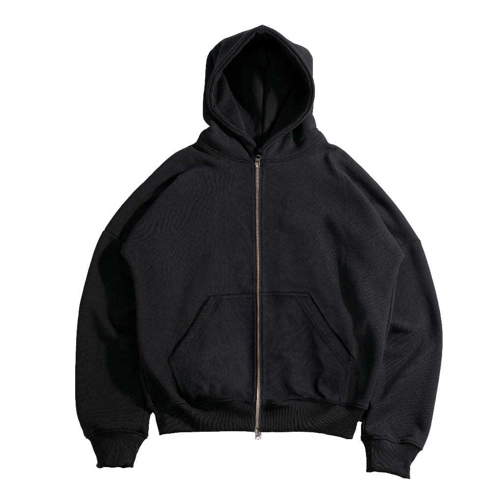 Hoodie Boxy Ziper Oversize Flace pria