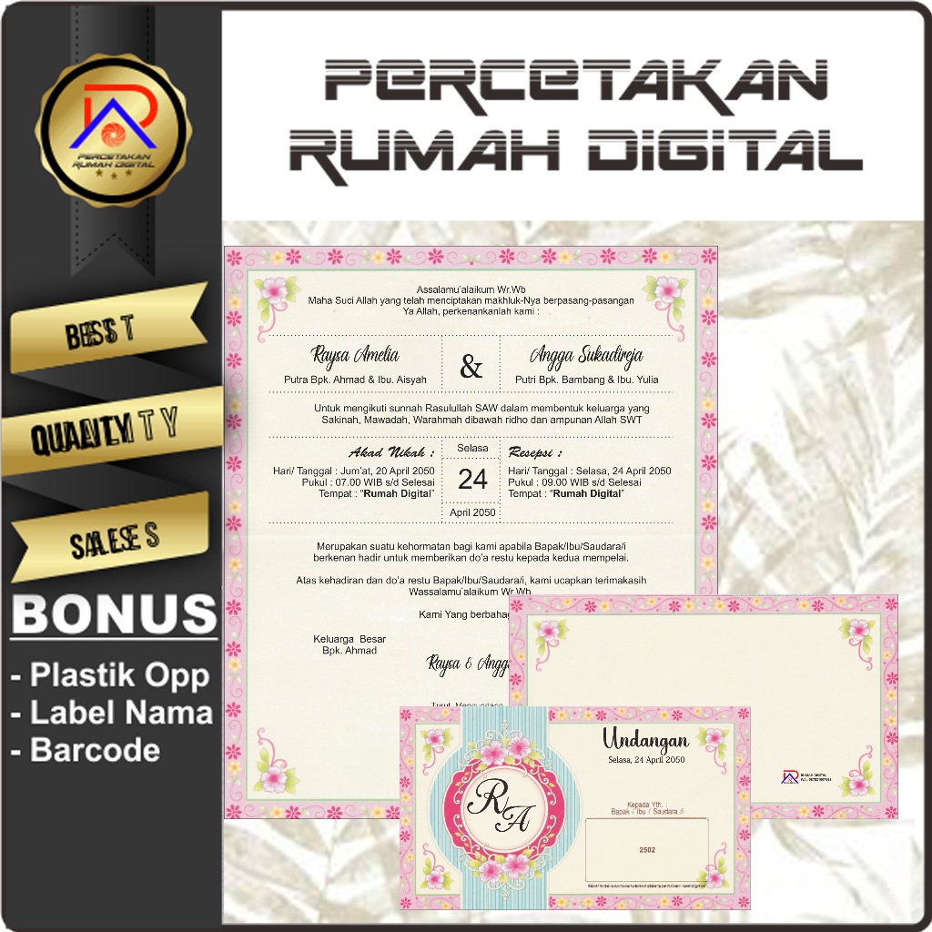 Cetak Undangan Erba 88202 2 lipatan