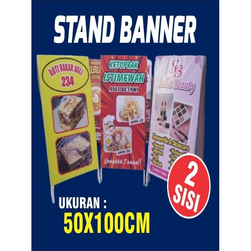 Standing banner - Stand Banner - Standing Banner Lipat Menggunakan Engsel 2 sisi / Rangka Spanduk / 