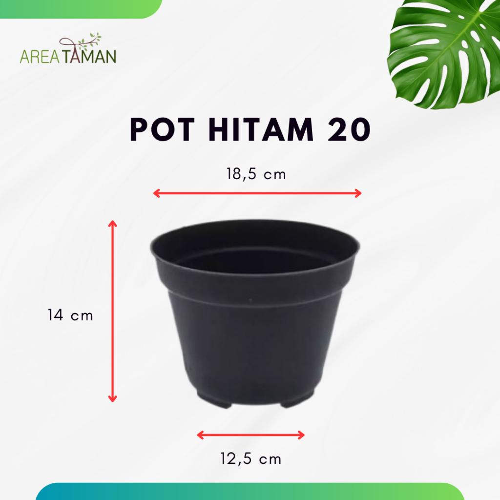 Pot Bunga Plastik Hitam Ukuran 20