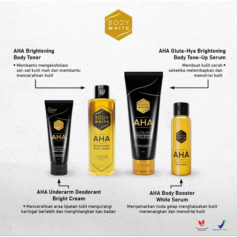 Fuji Body Care Brightening Body whitening Aha Mencerahkan Kulit Aha Gluta Serum