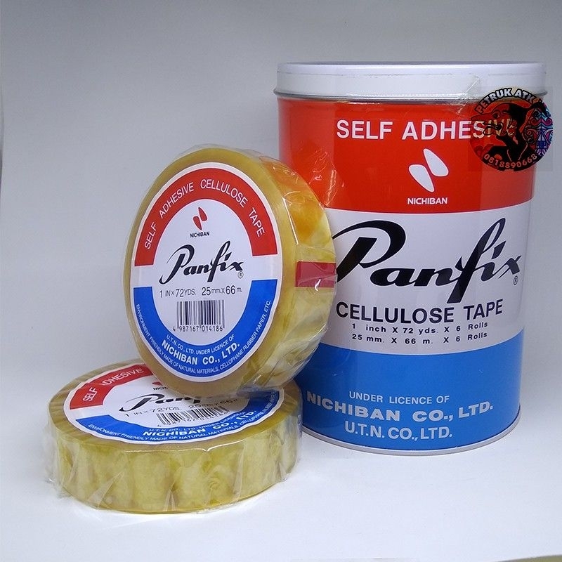 

Selotip/ Isolasi Panfix 1 Inch x 72 Yard 1 Kaleng ( 6 Rol )