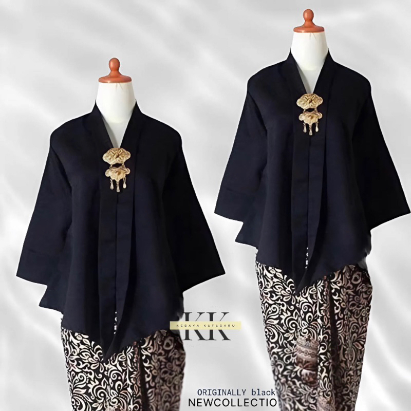 Setelan kebaya floy balotelli polos plus rok lilit batik / set kebayaa polos floy baloteli mix rok l