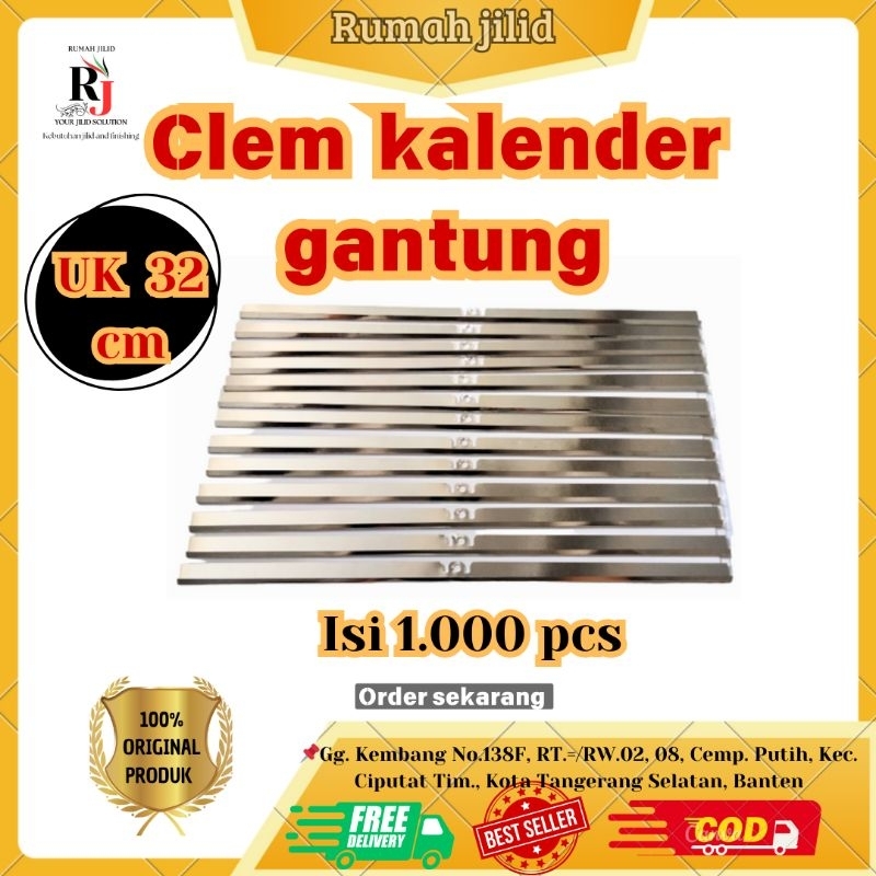 

klem kalender/ clip kalender uk 32 cm isi 1000 pcs