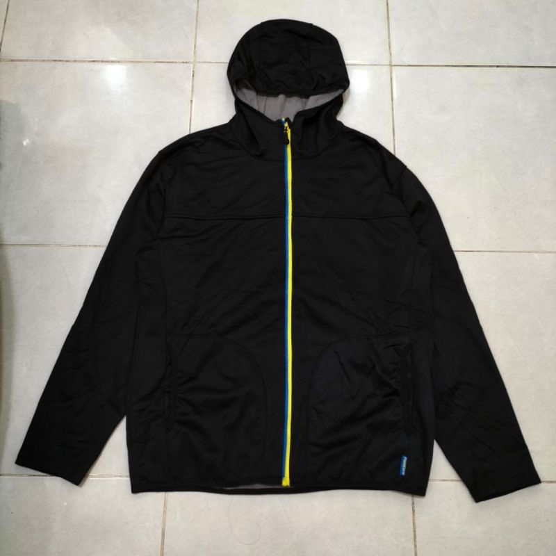 jaket zip hoodie Fieldcore softshell stretch tebal hitam pekat size L fit XL original murah