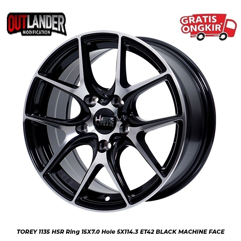 Velg Mobil Ertiga Grandmax Luxio Xover Innova Ring 15 Hsr Wheel Torey Black Polis