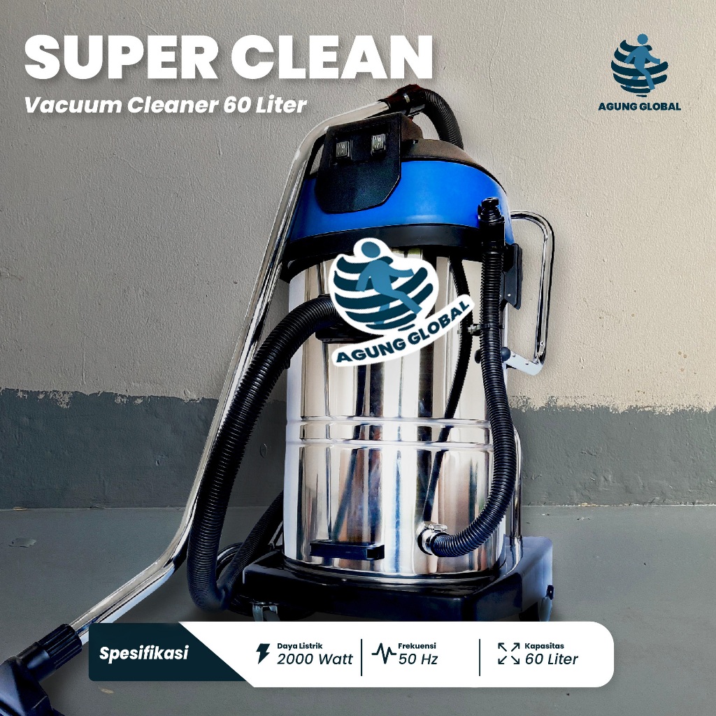 Vacuum Cleaner Industrial Super Clean Wet and Dry 60 Liter Mesin Penghisap Debu Kering dan Basah 200