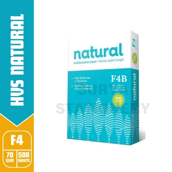 (RIM) KERTAS HVS NATURAL F4 / KERTAS HVS NATURAL 70GSM / KERTAS HVS F4B