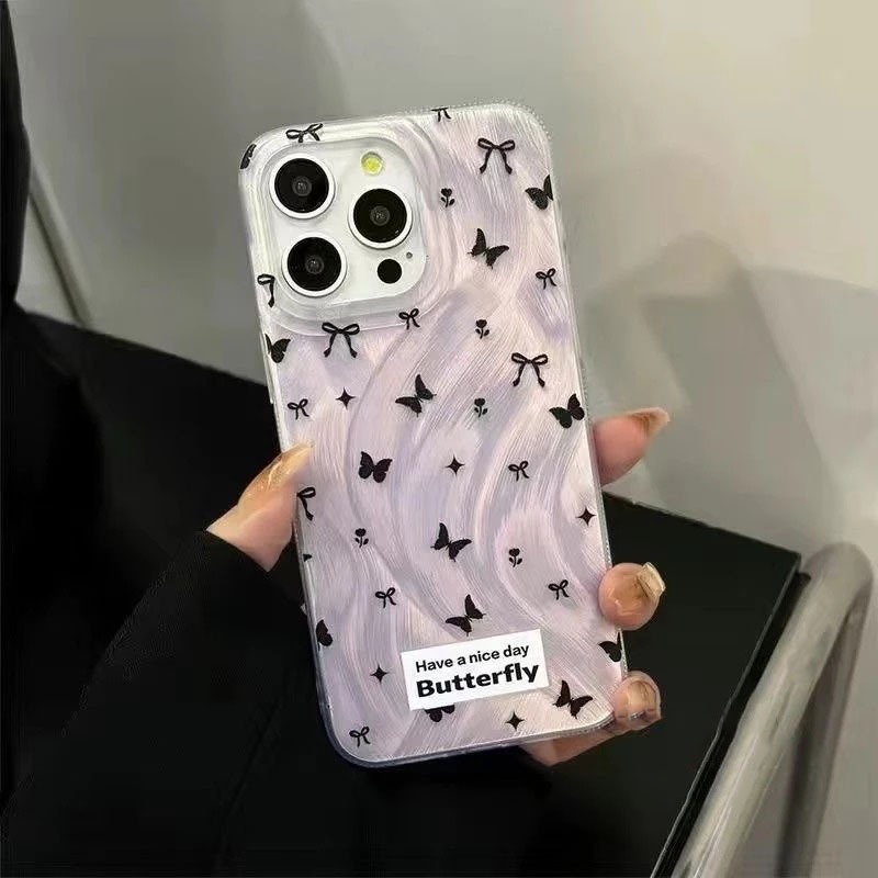 SS964 Case For XIAOMI REDMI NOTE 7 8 9 10 11 11S 12 13 PRO POCO M3 M6 X6 X3 PRO Purple Butterfly Bow