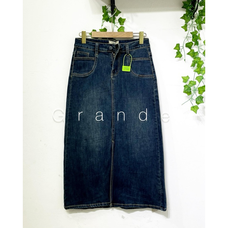 Rok Jeans Belah Depan Import Premium