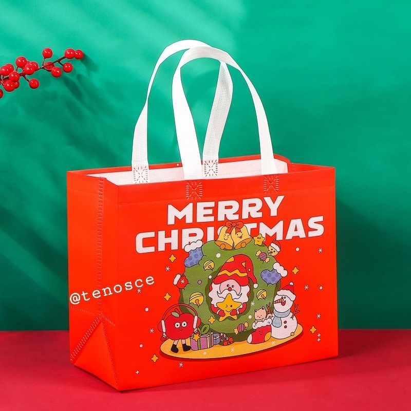 

12pcs Lusin Goodie Bag Tas Natal Xmas Christmas Parcel Kado Hadiah Hampers Kue Kering Toples 500gr Kotak Kue Lapis Legit 1/2loyang