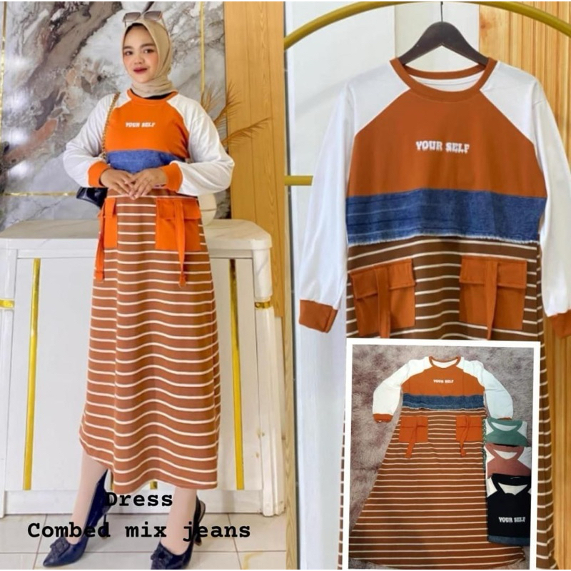 Midi dress mona kaos kekinian viral