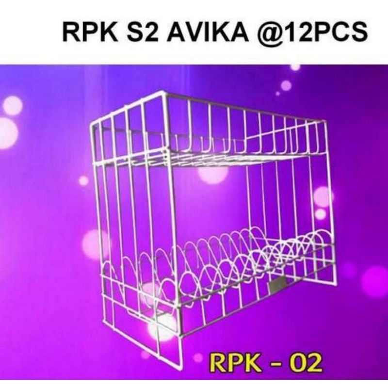 (RPK 2 susun) Rak Piring Knockdown 2 susun
