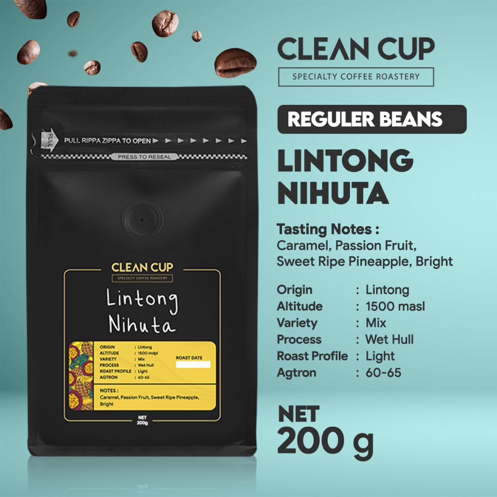 

Kopi Clean Cup Lintong Nihuta Arabica Whole Bean