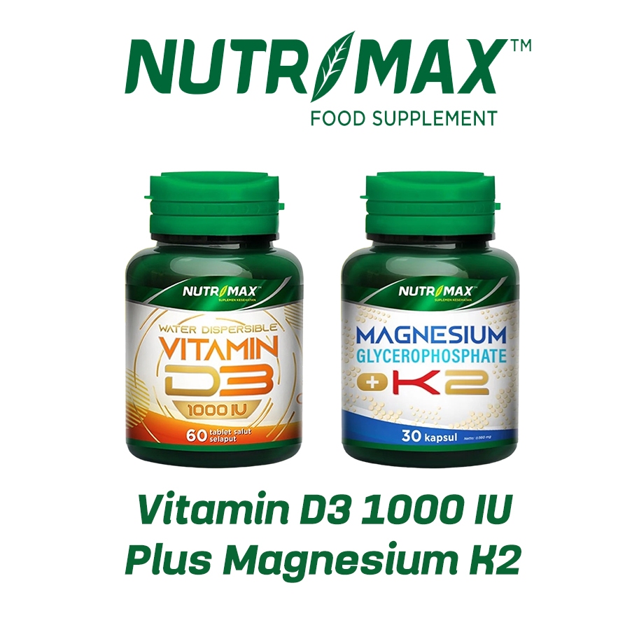Gigikbunga Nutrimax Vitamin D3 1000 Iu 60 Tablet + Magnesium K2 30 Kapsul ( 2 Botol )